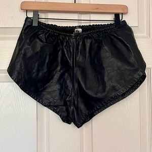 Vintage Black Leather Dolphin Shorts Size Medium
